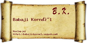Babaji Kornél névjegykártya